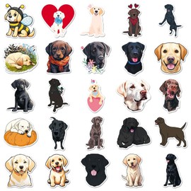50 Pcs Labrador Retriever Stickers for Water Bottle|Vinyl Waterproof Sticker for Laptop Skateboard Phone Car Decals for Teens Adults for Party Favors Supplies Decor (Cartoon Animals Dog Stickers)