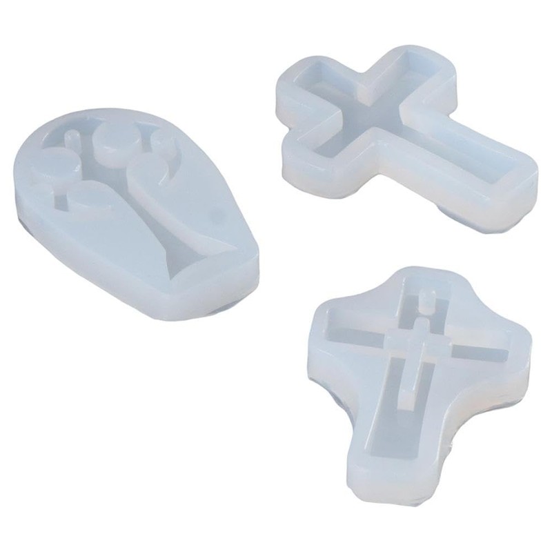 Uniquer 5Pcs Cross Shape Silicone Mould,DIY Molds Resin Casting Silicone