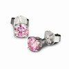 SilberDream Zirconia Stud Earring Pink 4 mm 925 Sterling Silver