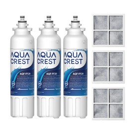 AQUA CREST ADQ73613401 Refrigerator Water Filter and Air Filter, Replacement for LG LT800P, ADQ73613402, Kenmore Elite 9490, ADQ73613408, ADQ75795104 and LT120F, 3 Combo