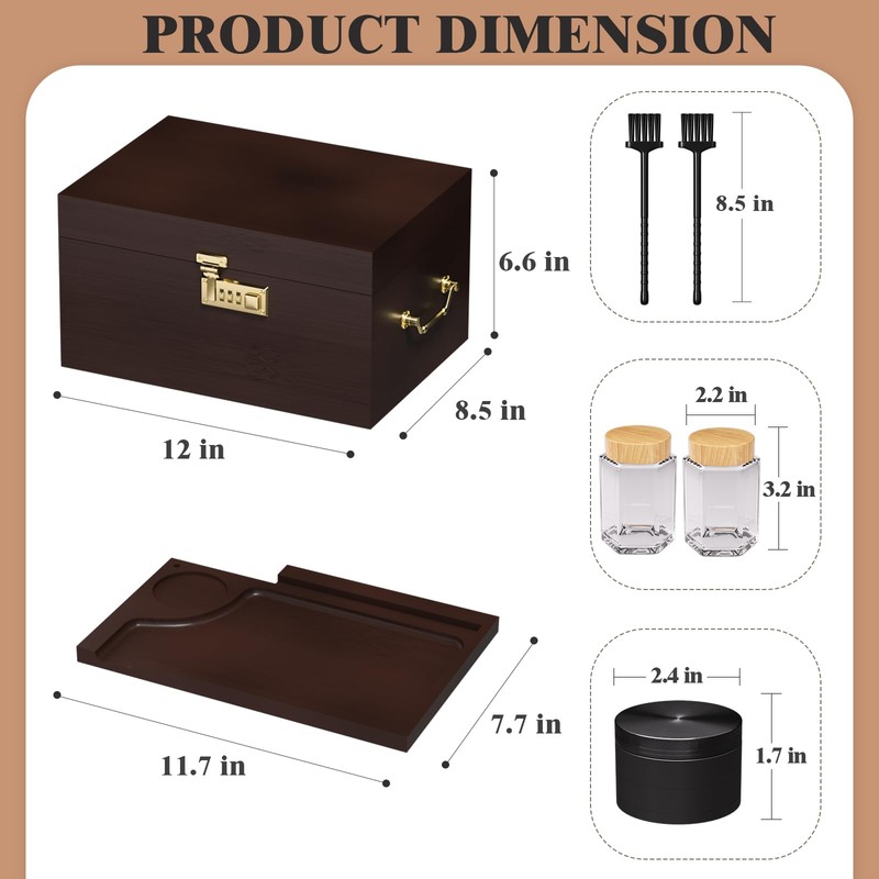 promitop Bamboo Storage Box with Lid and Lock – Large