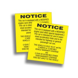 2X Restoration Sticker Decal Car Sold As is Modified Engine for Hemi and High Performance Classic Muscle Cars 4 1/4x3 3/4 Inch