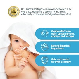 Dr. Chase Kolik Agua de gripe original para bebés, alivio de cólicos, gases y molestias para recién nacidos y bebés, gotas de gas para bebés con aceit