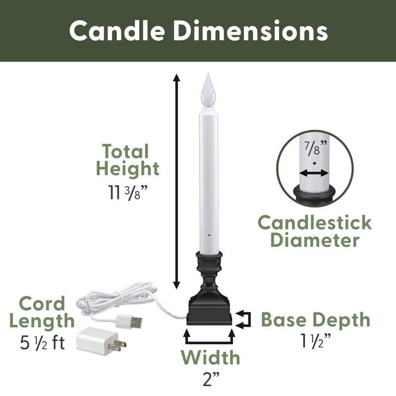 612 Vermont LED Electric Window Candles with Bright Hot Spot,
