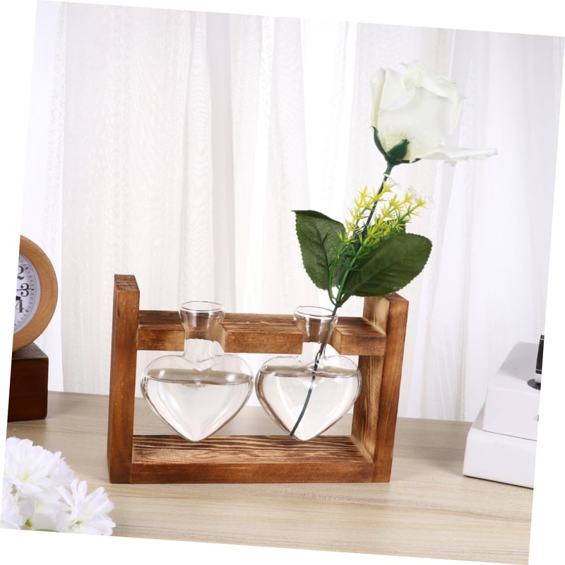 MERRYHAPY 2pcs Heart Vases Hydroponic Plant Vase Decor Container for