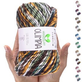 MeriWoolArt Merino Wool for Knitting - 100 m Multicoloured Thick Soft Merino Wool for Knitting for Sweater Jackets - XXL Hand Knitting Wool - Voluminous DIY Wool for Scarves Blankets Scarves Gifts
