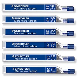 Staedtler Mars Micro Carbon 250 0,7 mm 2B Bleistiftminen 6 Tuben/Packungen (72 Minen) 2B