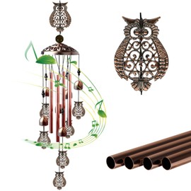 Randers Owl Wind Chime, a Gift for Mom, a Gift for Grandma, Outdoor Wind Chime Suitable for Garden Decor, Indoor Balcony's Exquisite Decoration (Owl), Copper