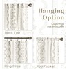 Patterned Farmhouse Linen Curtains 84 Inch Length for Living Room,Neutral