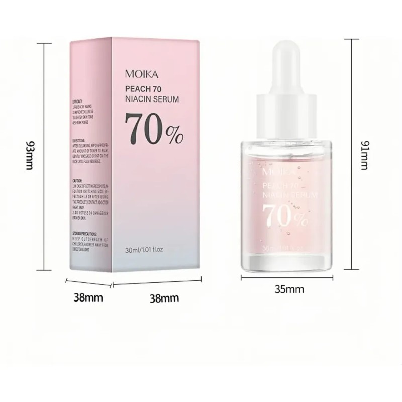 Peach Suero Facial Niacinamida 70% Hidratante Iluminador 30ml Coreano