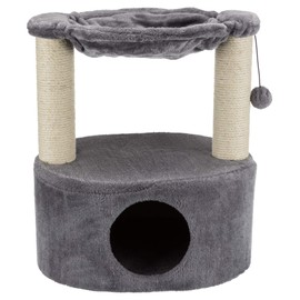 Trixie Baza Grande 24-in Cat Tree, Two Sisal Scratching Posts, Cat Condo and Hammock, Dangling Cat Toy