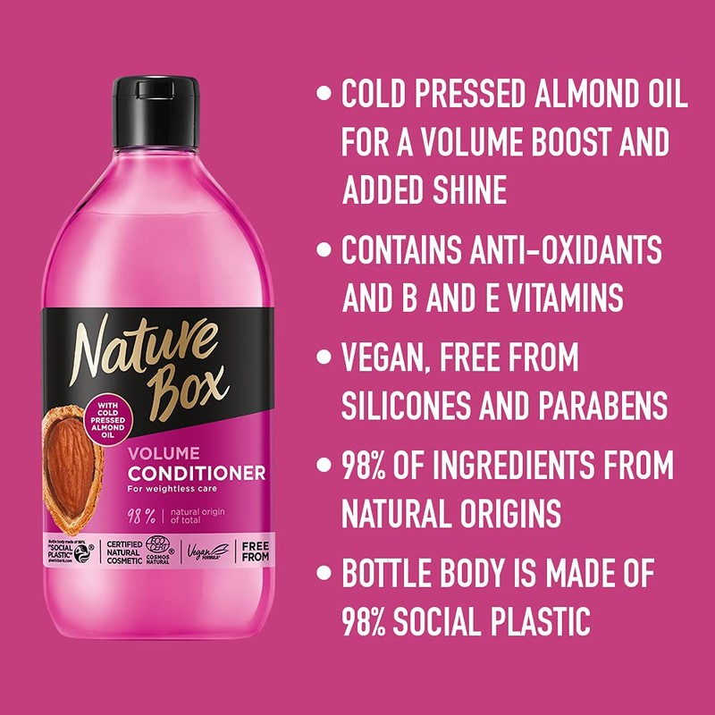 Nature Box Volume Vegan Conditioner with 100% Cold Pressed Almond