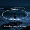 YAFEINI Wave Bracelet S925 Sterling Silver Opal Wave Bracelets Ocean