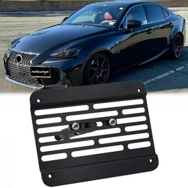 Front Bumper Tow Hook License Plate Mount Relocator Bracket fit for Lexus IS250 IS350 is-F 2006-2018, RC300 RC-F GS350 NX RX350 LS CT200h JDM Look Stainless Steel No Drill Holder