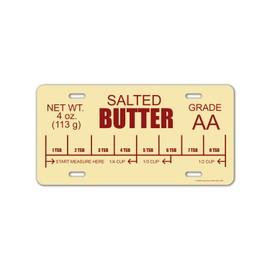 Honey Dew Gifts, Salted Butter, Funny Decorative License Plate, Vanity Plates, Front Tag Plate, Novelty License Plates, Women Car Accessories, 12 inch by 6 Inch, HDG-1758