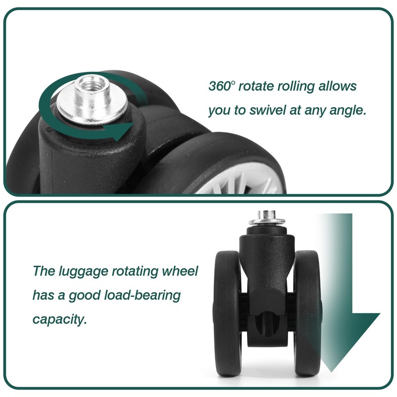 Ech.Apr Luggage Suitcase Wheels Replacement, 2 Pack Luggage Wheel Repair