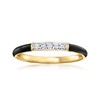 Ross-Simons Black Enamel and Diamond Ring in 18kt Gold Over