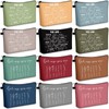 Chunful 12 Pcs Inspirational Christian Gifts Religious Makeup Bags Bulk for Women Bible Verse Flower Cosmetic Bag Mother's Day Gift for Church Ladies Student Office, 7.48 x 4.72 Inch(Delicate)