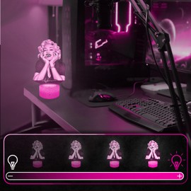 Bedside Lamp - Touch Night Light Mado Nna 3D LED Lamp Illusion Gift Idea Christmas Birthday Boy and Girl Bedside Lamp Children's or Adult Room Top