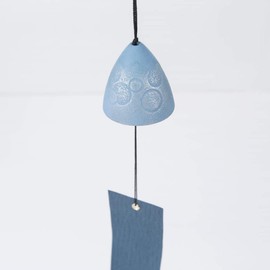 Iwachu 27166 Wind Chime, Bubbles, Silver/Sky Blue, Φ2.0 x (H) 2.0 inches (5 x 5 cm), Nambu Ironware