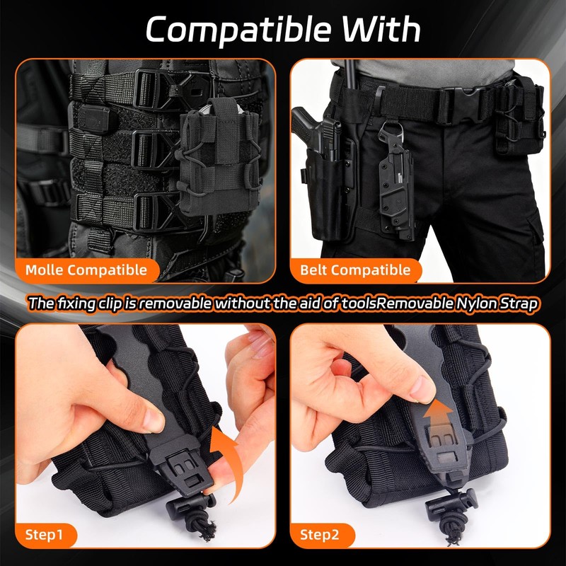 Molle Handcuff Holster, Handcuff Pouch for Duty Belt Vest, Handcuffs