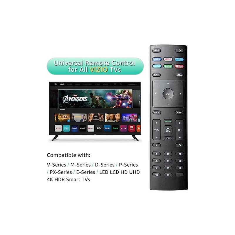 Universal Remote for Vizi o Smart TVs, Vizio Remote Control