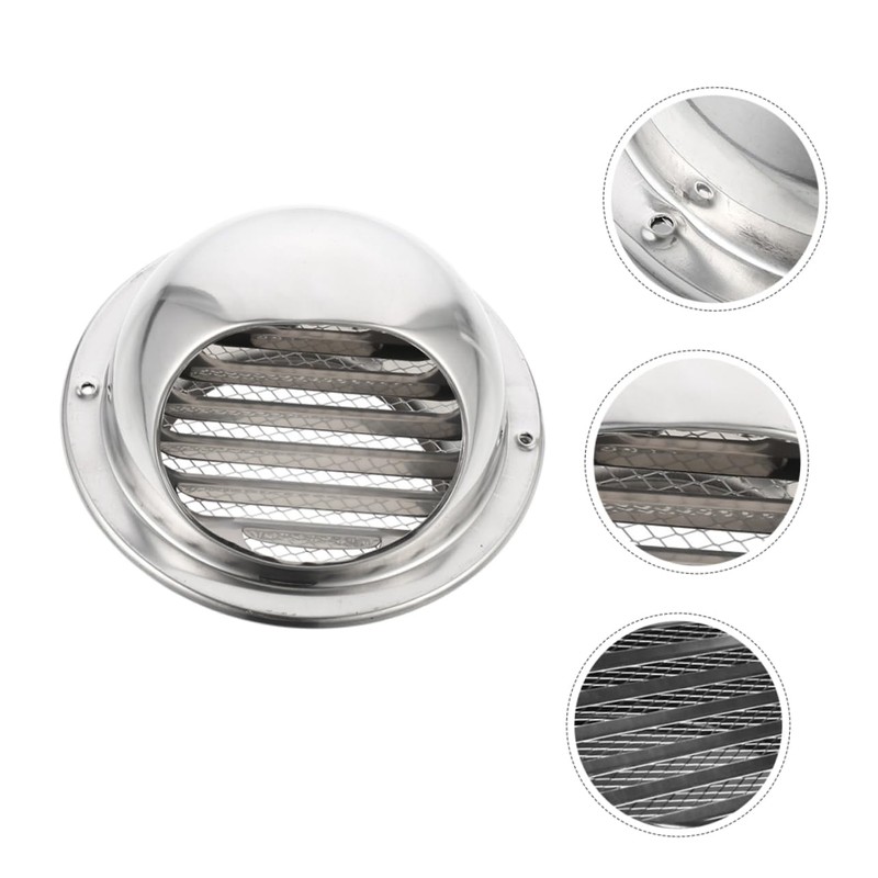 WHAMVOX Round Stainless Steel Vent Cover Windproof Louver Grille for