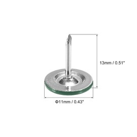 QUARKZMAN 100pcs Upholstery Nails 11mm x 13mm Flat Head Decorative Furniture Nails Push Pins for Furniture Sofa Headboards Green