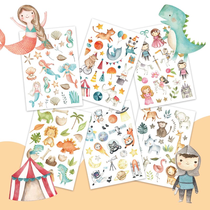 Papierdrachen Pack of 100 Children's Tattoos with Child-friendly Designs, Birthday