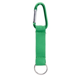 Karteo Lanyard Short Green [Pack of 1] with Carabiner Hook Short Lanyard Carabiner and Key Ring Lanyard Key Ring with Metal Carabiner, Green