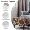 Talayituse Brown Cow Print Stretch Velvet Ottoman Slipcover Rectangle Folding