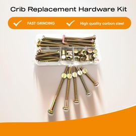 Crib Screws Hardware Replacement Set,18-Set M6x40mm/ 50mm/ 60mm/ 70mm/ 80mm,Hex Drive for Beds Headboards Chairs Furniture