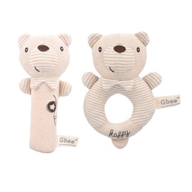 Baby Soft Rattle Toys Animal Shapes Soft Hand Rattles Plush Toys Baby Early Education Soothing Toys Bear