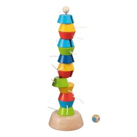 Goki 56752 Tugie Balance Tower Shapes and Colors, Multicoloured