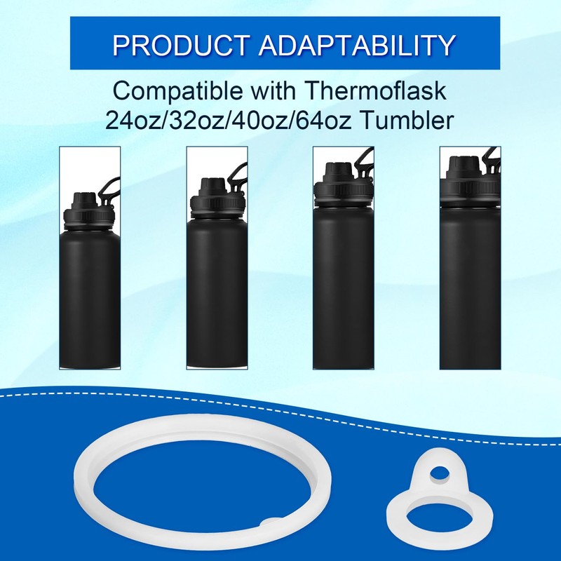 PEUTIER 17pcs Water Bottle Lid Replacement for Thermoflask 24/32/40/64oz, Water