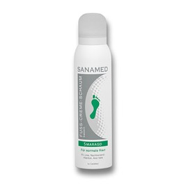 Sanamed Foot Cream Foam, Emerald, Foot Foam for Dry Skin, with Urea, Evening Primrose Oil, Aloe Vera, 150 ml