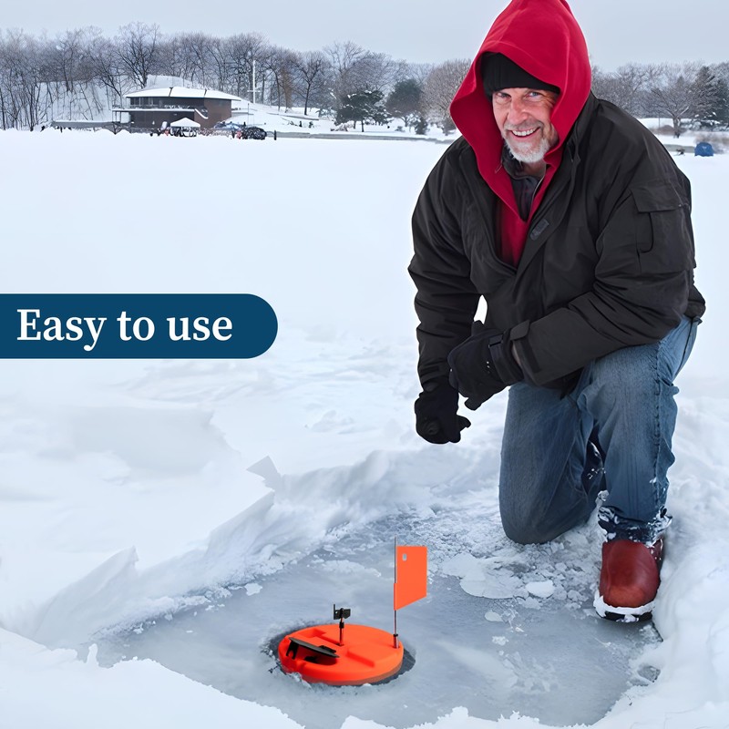 Adnee Ice Fishing Tip-Up - 10.5" Thermal Tip-Up with Orange
