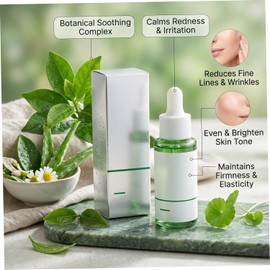 Suero facial 30ml Suero facial hidratante para mujeres - Fórmula calmante multinutriente, botella verde y blanca, hidratante