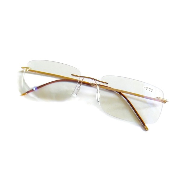 krlanhx Ultralight Rimless Progressive Multifocal Reading Glasses Dual-use Anti-fatigued Reader