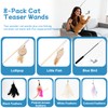 Goosheep 8 Pack Cat Wand Toy Cats Toy (2 Solid