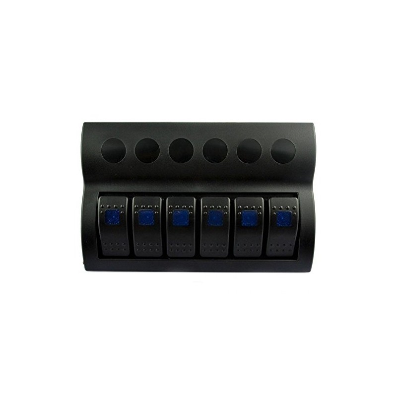 6 Gang Marine Boat Rocker Switch Panel Circuit Breaker LED