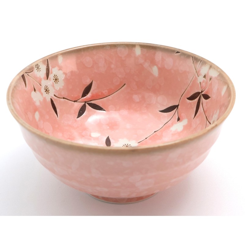D17cm Japanese Ramen Bowl Cherry Blossom, Commercial Tableware (Pink), for