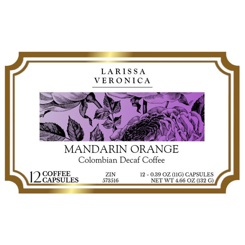 Mandarin Orange Colombian Decaf Coffee (Single Serve K-Cup Pods) (Gourmet,