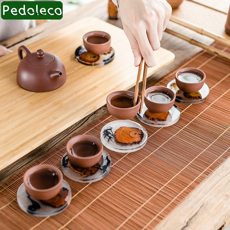 Pedoleco Coasters Set of 6 with Storage Case for Crafts,
