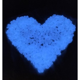 TR318 Glow in The Dark Garden Pebbles Stone for Walkway Yard and Decor DIY Decorative Gravel Stones in Blue(100PCS)