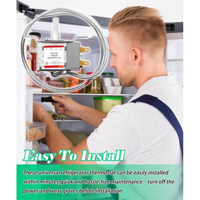 WPF34E Mini Fridge Thermostat Fits For Hisense Refrigerator,2Pin 1806104 Universal