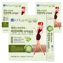 Chong Kun Dang Psyllium Husk Dietary Fiber 30 Pieces, 204g, 3 Pieces / 종근당 차전자피 식이섬유 30개입, 204g, 3개