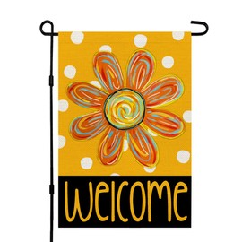 CROWNED BEAUTY Summer Floral Garden Flag Double Sided 12x18 Inches Small Burlap Seasonal Welcome Yard Porch Decoration for Outside CF1837-12