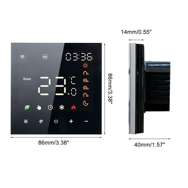 Smart Tuya WiFi Thermostat Voice Control 16A Digital Programmable LCD
