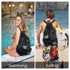 WANDF Swim Bag Mesh Drawstring Backpack with Wet Pocket for